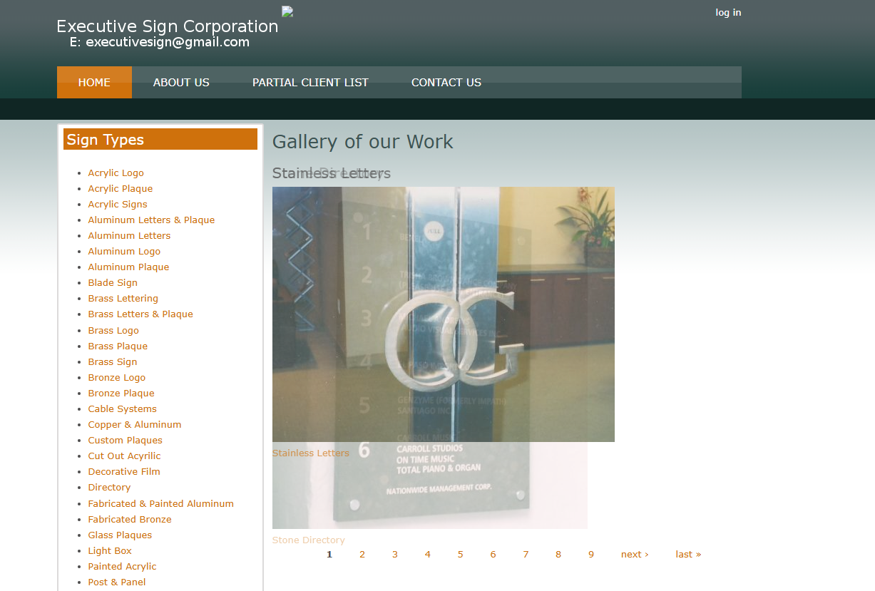 Executive Sign Corporation website